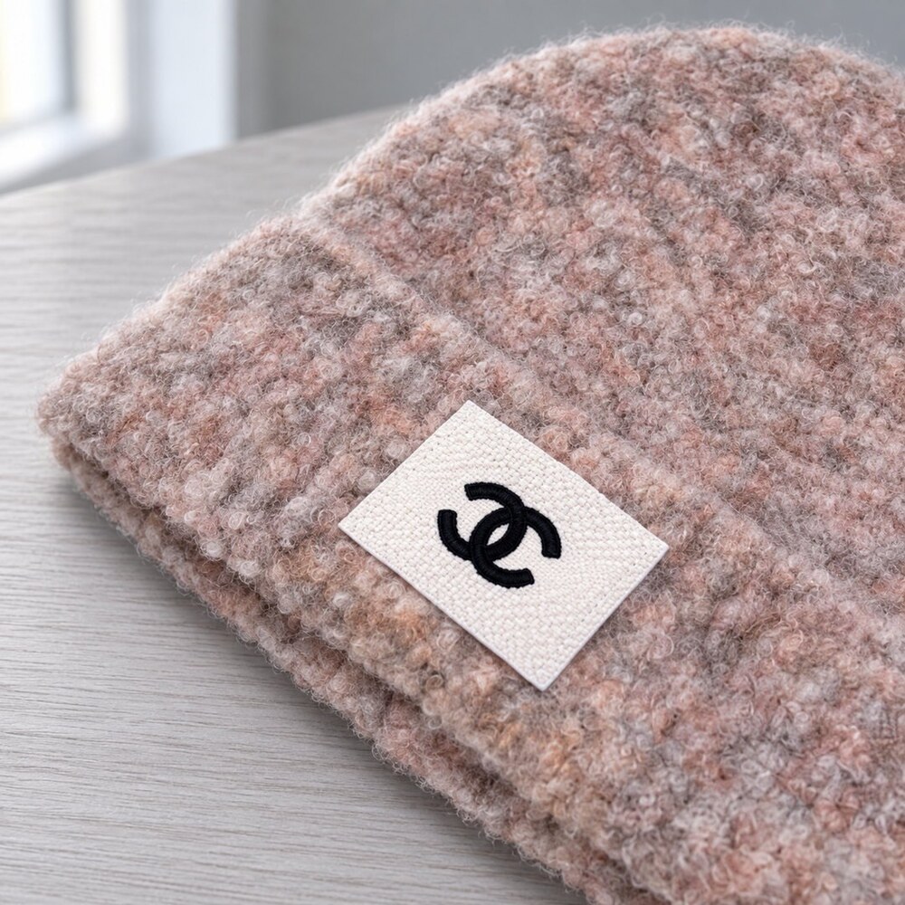 CHANEL Boucle CC Patch Knit Beanie - Picture 5 of 6